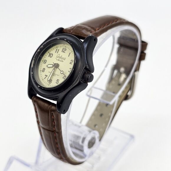 Galaxie By Elgin Women's Watch 26MM Cream Dial New Brown‎ Leather Bands Battery - Picture 3 of 12